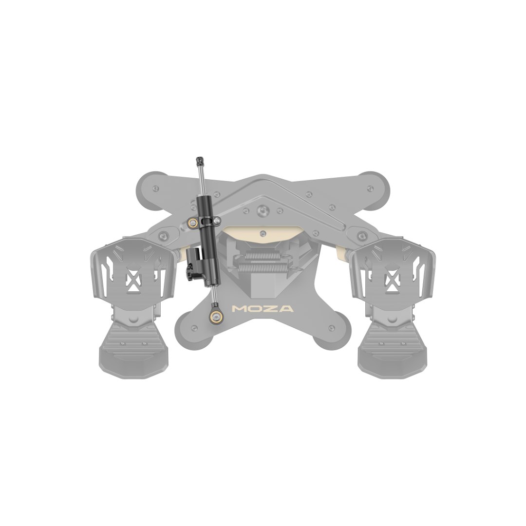 MOZA MRP Adjustable Damper – מותקן על דוושות רדר – מבט מלמעלה