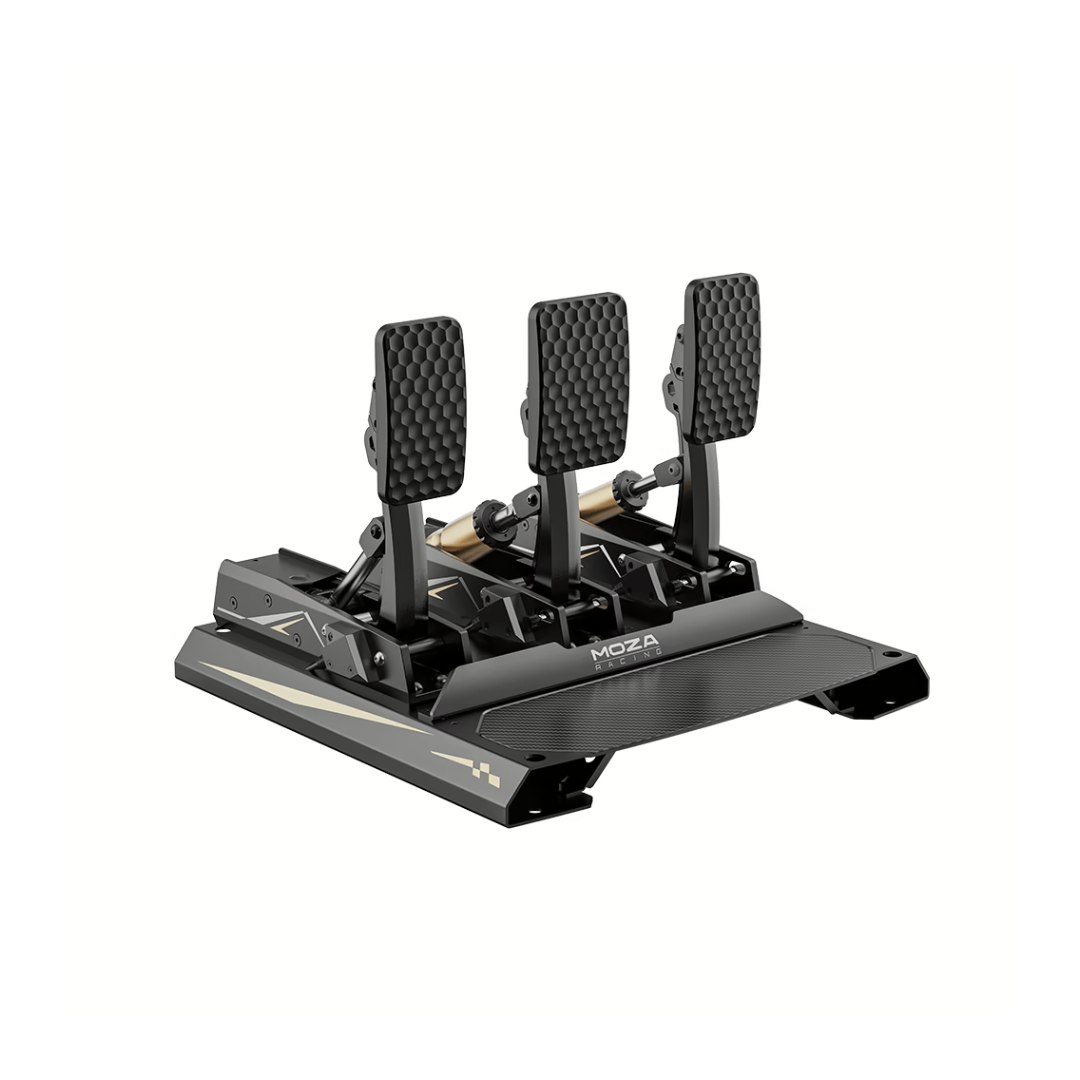 MOZA CRP2 Pedals – עם דוושת קלאץ' – מבט מהצד