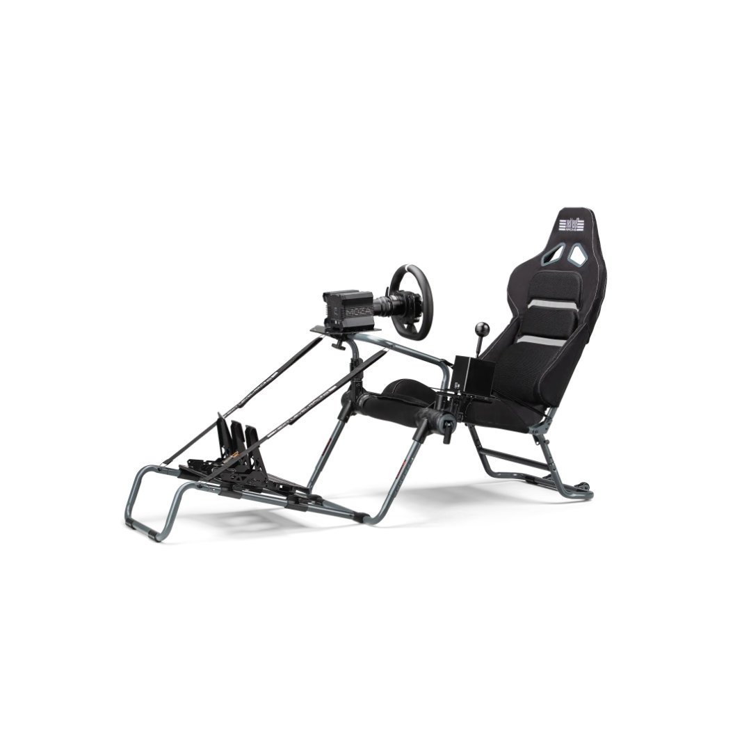 Next Level Racing GTLite Pro Carbon Grey Folding Cockpit – עם הגה ודוושות
