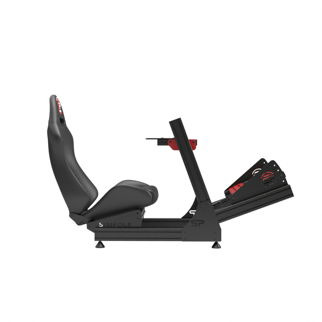 עמדת SimPole F1 V2 עם מושב ריקליינר - מבט מהצד