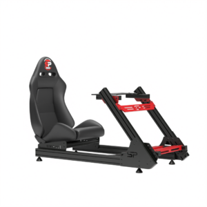 עמדת SimPole GT עם מושב ריקליינר, מבט תלת־מימדי קדמי